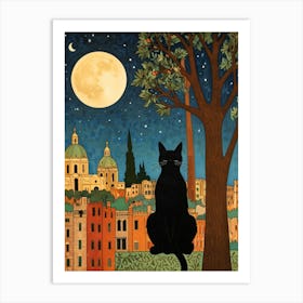 William Morris Cat In The Moonlight 34 Art Print