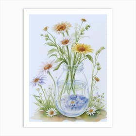 Daisies In A Vase 3 Art Print