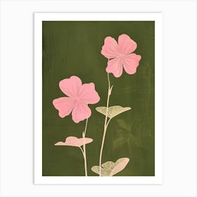 Pink & Green Nasturtium 2 Art Print