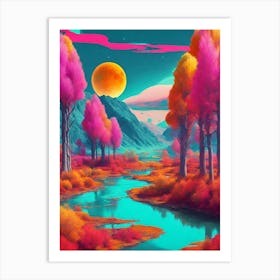 Psychedelic Landscape 1 Art Print