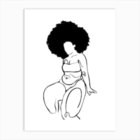 Nude And Curvy Line Art Print