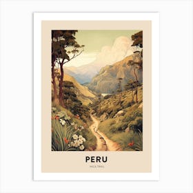 Inca Trail Peru 1 Vintage Hiking Travel Poster Art Print