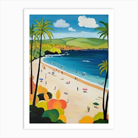 Hapuna Beach, Hawaii, Matisse And Rousseau Style 4 Art Print