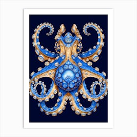 Southern Blue Ringed Octopus Illustration 3 Art Print