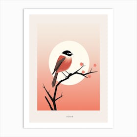 Minimalist Robin 6 Bird Poster Art Print