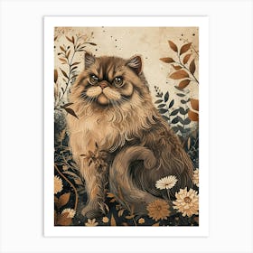 Persian Cat Japanese Illustration 4 Art Print