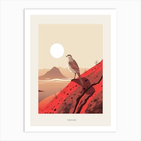 Minimalist Grouse 3 Bird Poster Art Print