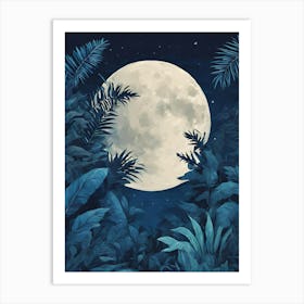 Full Moon In The Jungle 8 Art Print