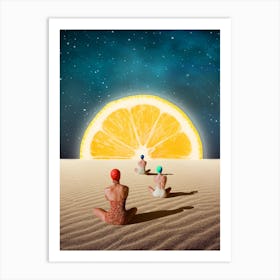 Desert Moonlight Meditation Art Print