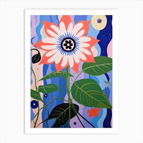 Passionflower 1 Hilma Af Klint Inspired Pastel Flower Painting Art Print