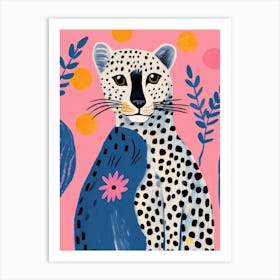 Playful Illustration Of Cheetah For Kids Room 4 Art Print