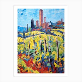 San Gimignano Italy 3 Fauvist Painting Art Print