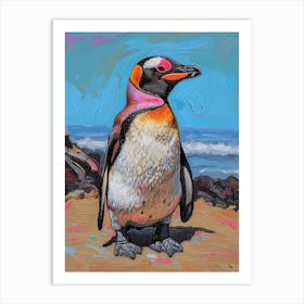 African Penguin Deception Island Oil Painting 1 Art Print