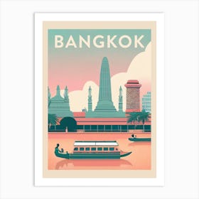 Bangkok Vintage Travel Poster Art Print