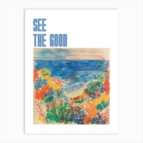 See The Good Poster Seaside Doodle Matisse Style 5 Art Print