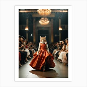 Cat On The Runway Art Print