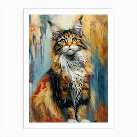 Maine Coon Cat Insomnia Art Print