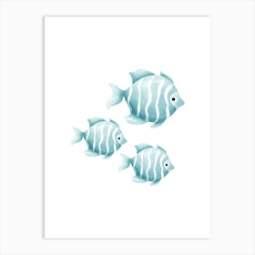 Blue Striped Fish Art Print