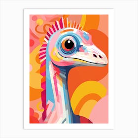 Colourful Dinosaur Troodon 4 Art Print