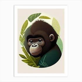Baby Gorilla, Gorillas Cute Kawaii 5 Art Print
