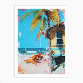 Retro Beach Scene 6 Art Print
