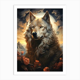 Wolf In The Moonlight 1 Art Print