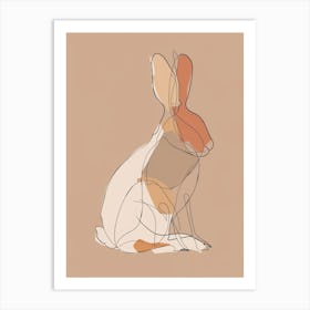 Rabbit - Boho, Line Art 1 Art Print