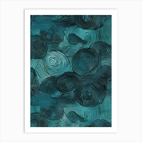 Swirls - Teal Art Print