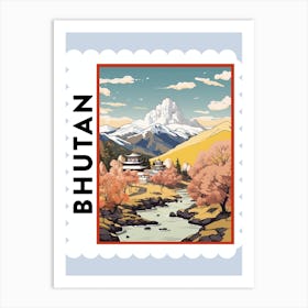 Bhutan 4 Travel Stamp Poster Art Print