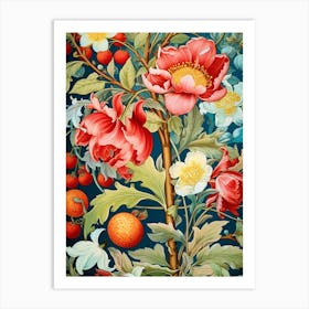 Peonies And Oranges Art Print