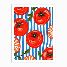 Tomatoes Summer Illustration 5 Art Print