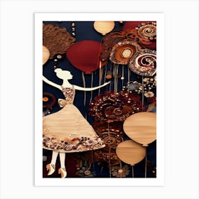 Collage Balloon Girl Art Print