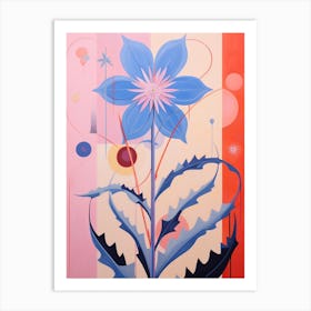 Larkspur 1 Hilma Af Klint Inspired Pastel Flower Painting Art Print