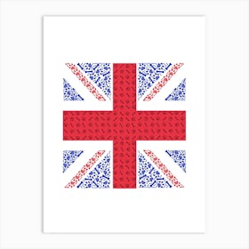England Flag With Paw Art Print