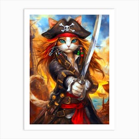 Pirate Cat 13 Art Print