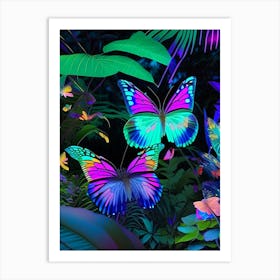 Butterflies In Botanical Gardens Holographic 1 Art Print