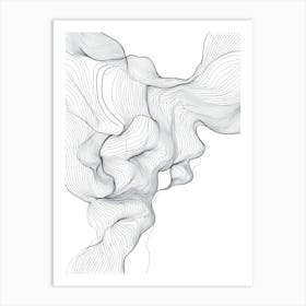 Abstract Smoke Lines On White Background Art Print