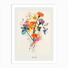 Daisy 2 Collage Flower Bouquet Poster Art Print