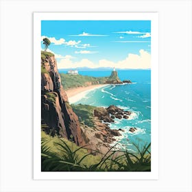 Cape Byron, Australia, Flat Illustration 2 Art Print