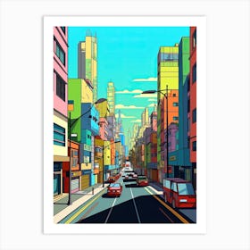 Rio De Janeiro, Brazil, Flat Illustration 3 Art Print