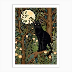 William Morris Black Cat In The Forest 23 Art Print