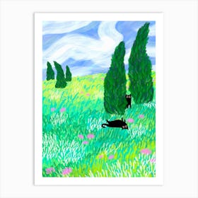 Field Cats Art Print