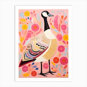 Pink Scandi Canada Goose 3 Art Print