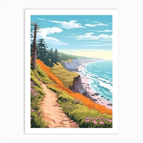 Lost Coast Trail Usa 2 Hike Illustration Art Print