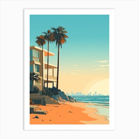 Malibu Beach California Abstract Orange Hues 2 Art Print