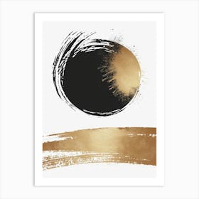 Gold And Black Abstract Painting 75 Art Print