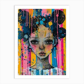 Girl With Splatters Art Print