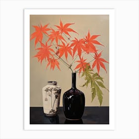 Bouquet Of Japanese Maple Flowers, Autumn Fall Florals Painting 1 Art Print