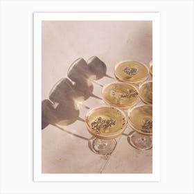 Champagne Drinks And Shadows Art Print