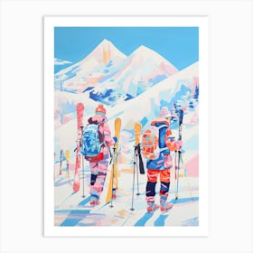 Gudauri   Georgia, Ski Resort Illustration 3 Art Print